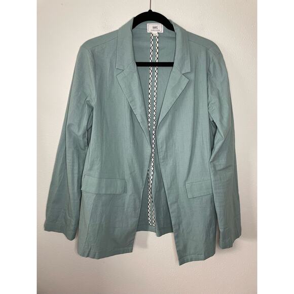 Have Los Angeles Green Linen Look Open Front Jacket, Size L - Picture 1 of 3